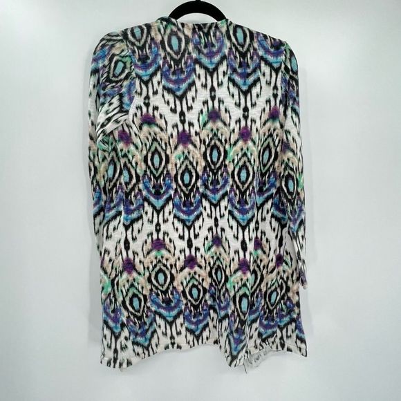 Chico’s Ikat Long Line Cardi sz S {yy} - Picture 4 of 5